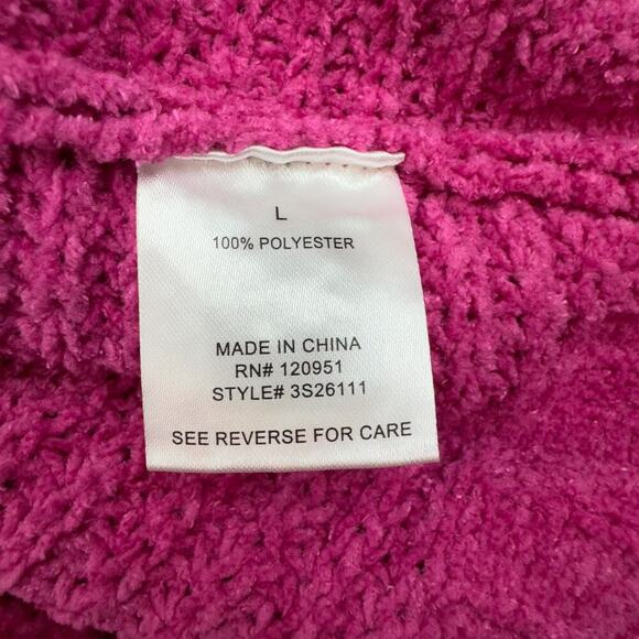 Pink Rose Soft Comfy Boat Neck Dolman Sleeve Pullover Sweater Women's Size Large - Picture 4 of 5